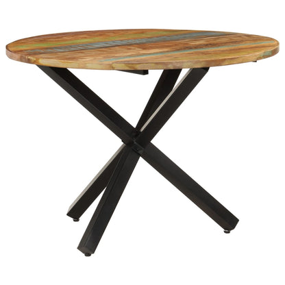 Tavolo da Pranzo Rotondo 100x100x75 cm Massello di Recupero - homemem39