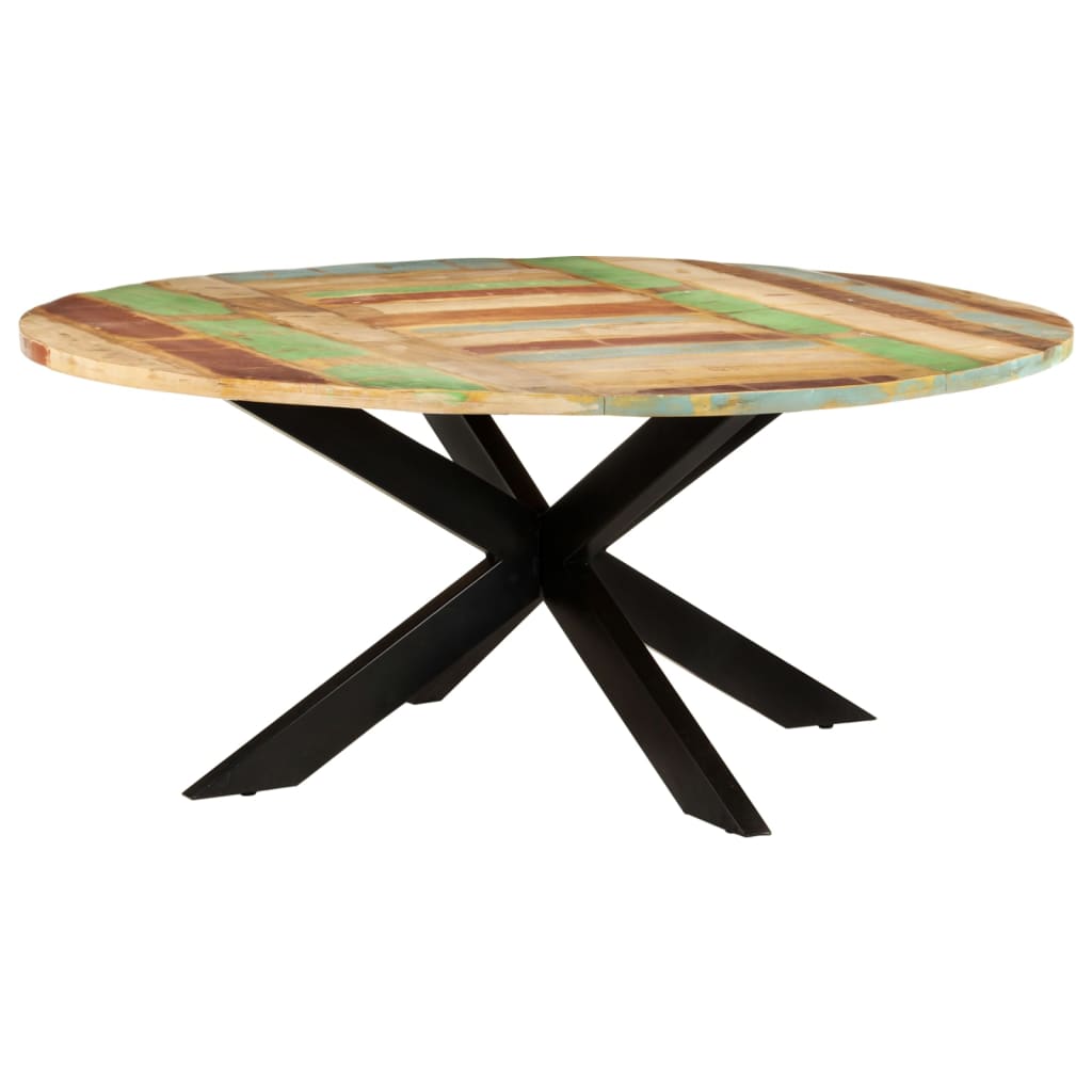 Tavolo da Pranzo Rotondo 175x75cm in Legno Massello di Recupero | homemem39