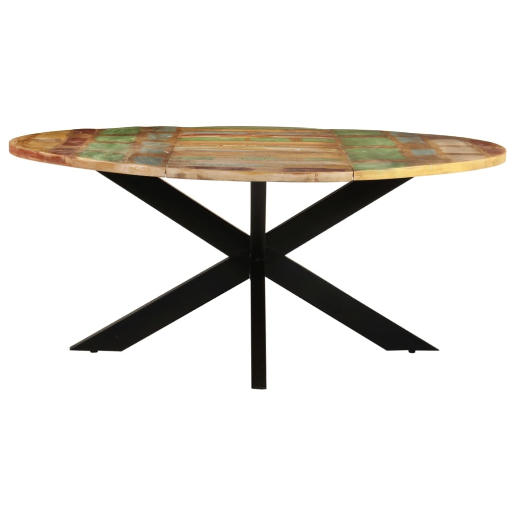 Tavolo da Pranzo Rotondo 175x75cm in Legno Massello di Recupero | homemem39