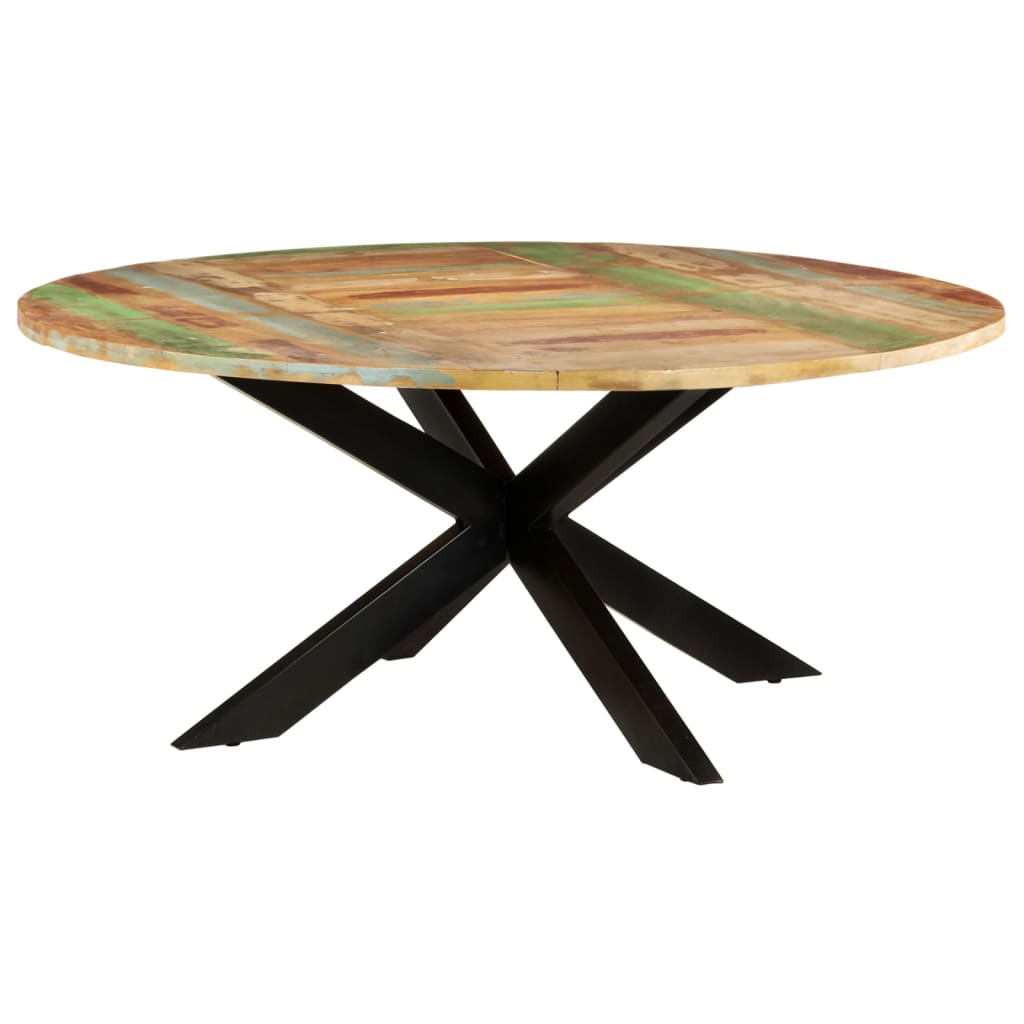 Tavolo da Pranzo Rotondo 175x75cm in Legno Massello di Recupero | homemem39
