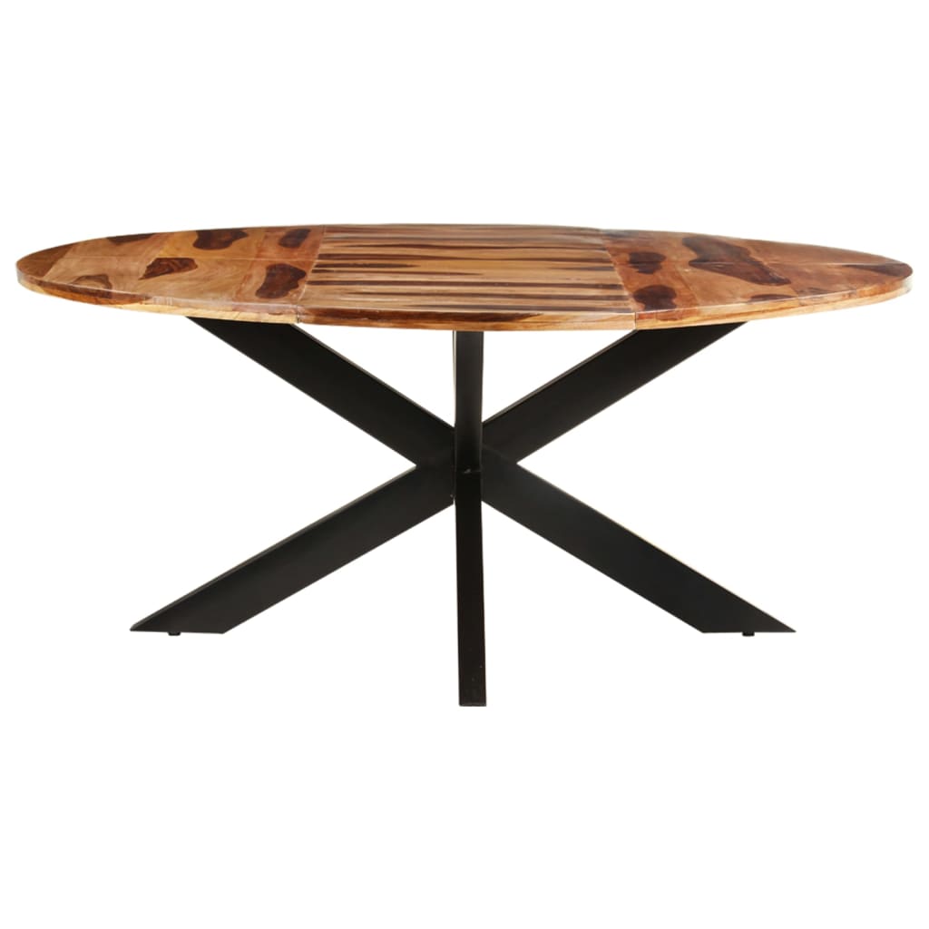 Tavolo Pranzo Rotondo 175x75 cm Legno di Acacia Finitura Ambra | homemem39