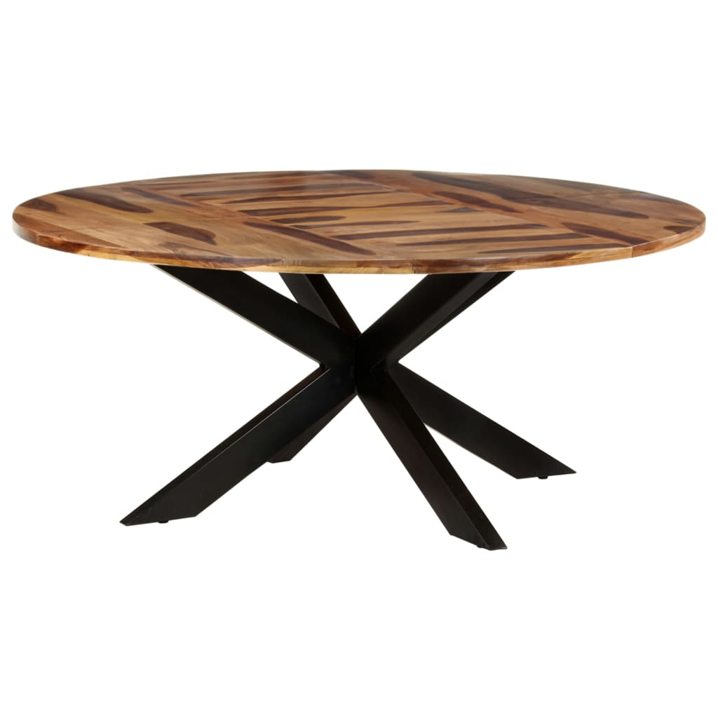Tavolo Pranzo Rotondo 175x75 cm Legno di Acacia Finitura Ambra | homemem39