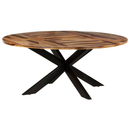Tavolo Pranzo Rotondo 175x75 cm Legno di Acacia Finitura Ambra | homemem39
