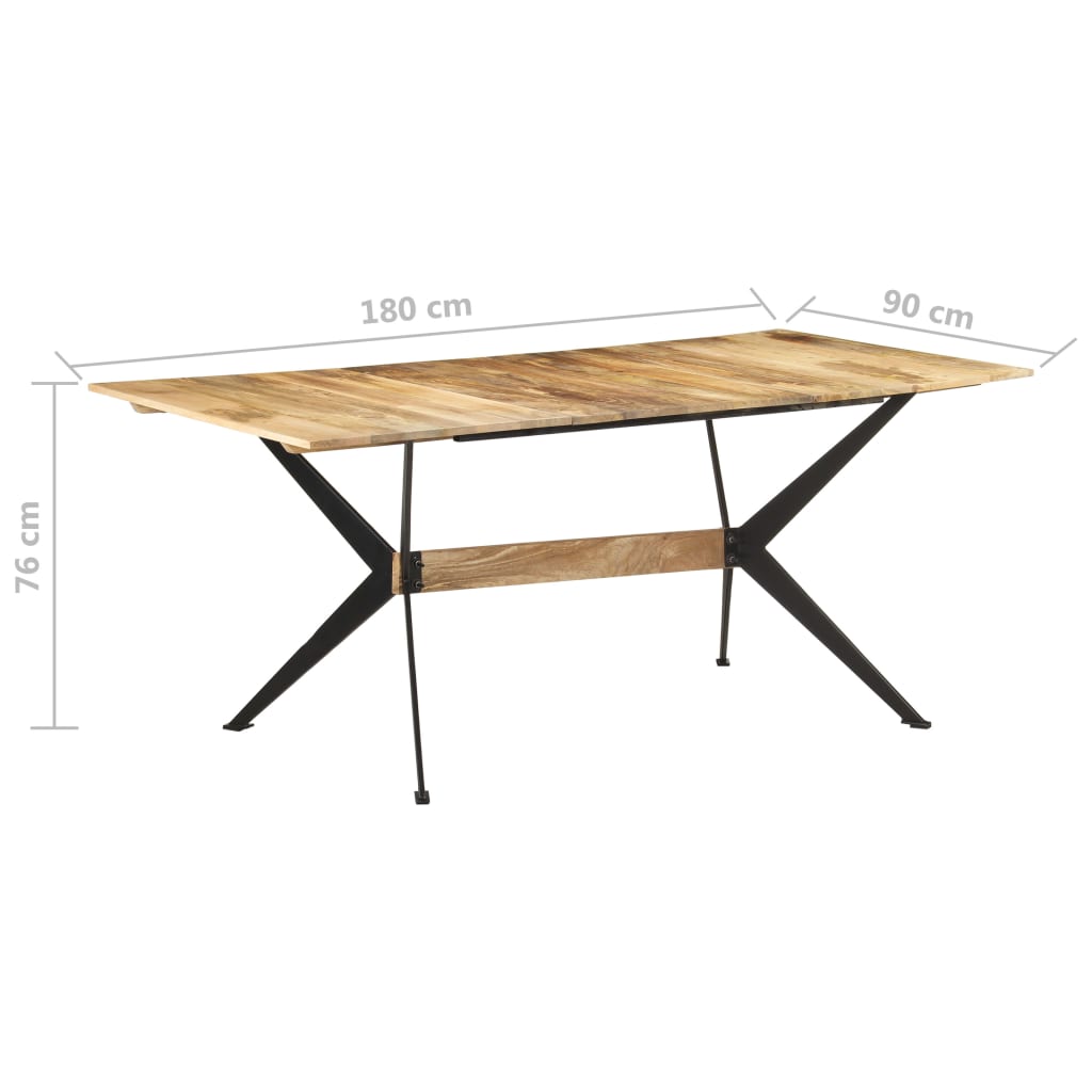Tavolo da Pranzo 180x90x76 cm in Legno Massello di Mango | homemem39