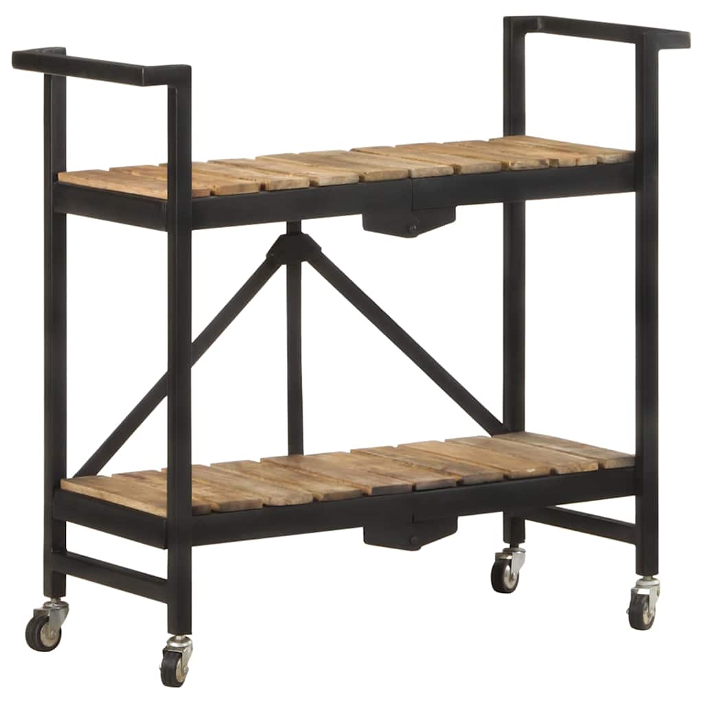 Carrello da Cucina 87x36x81 cm in Legno Massello di Mango