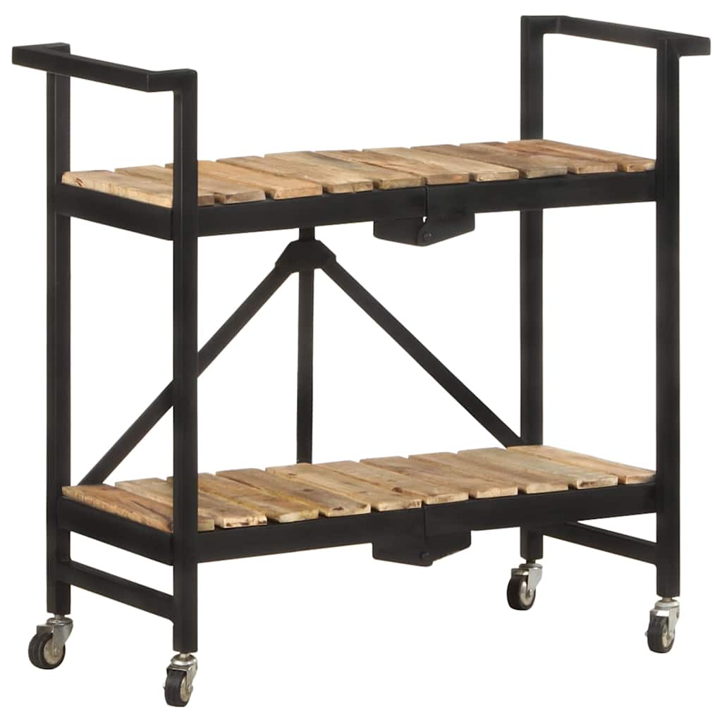 Carrello da Cucina 87x36x81 cm in Legno Massello di Mango