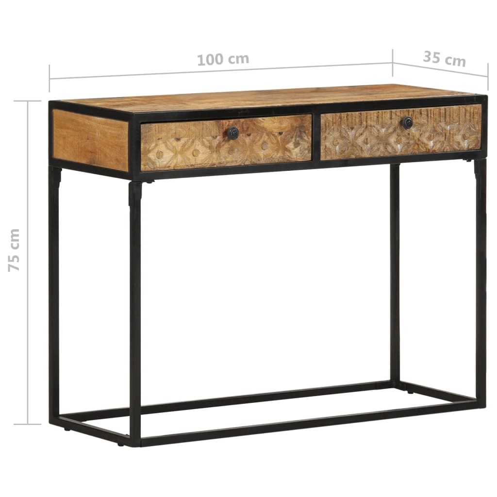 Tavolo Consolle 100x35x75 cm in Legno Massello di Mango | homemem39