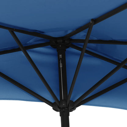 Ombrellone Balcone Palo in Alluminio Blu 270x144x222 cm a Metà