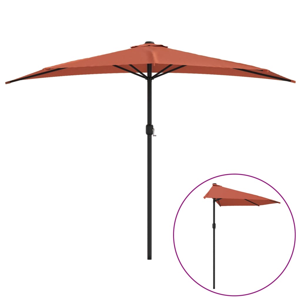 Ombrellone Palo in Alluminio Terracotta 300x155x223 cm a Metà | homemem39