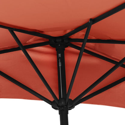 Ombrellone Palo in Alluminio Terracotta 300x155x223 cm a Metà | homemem39