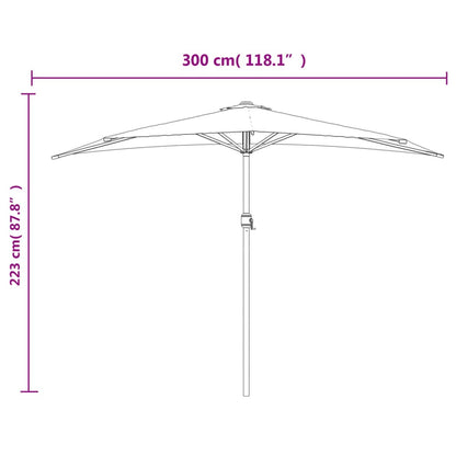 Ombrellone Palo in Alluminio Terracotta 300x155x223 cm a Metà | homemem39