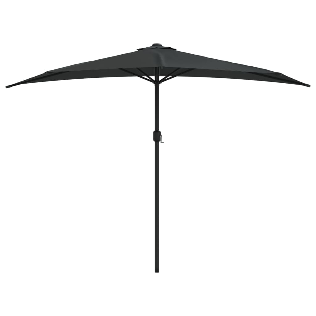 Ombrellone Balcone Palo in Alluminio Nero 300x155x223cm a Metà | homemem39
