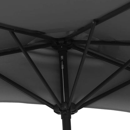 Ombrellone Balcone Palo in Alluminio Nero 300x155x223cm a Metà | homemem39