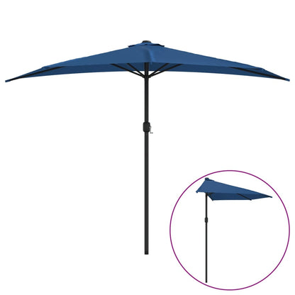 Ombrellone Balcone Palo in Alluminio Blu 300x155x223cm a Metà | homemem39