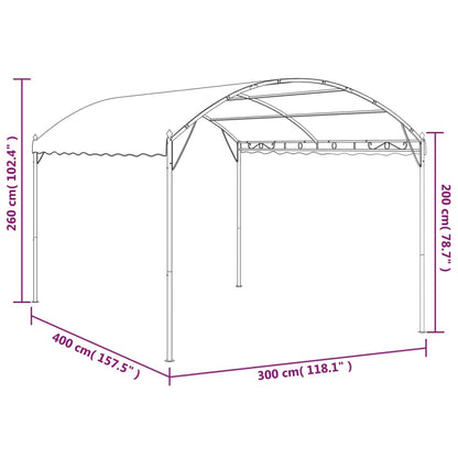 Gazebo 4x3x2,6 m Grigio Talpa 180 g/m² | homemem39