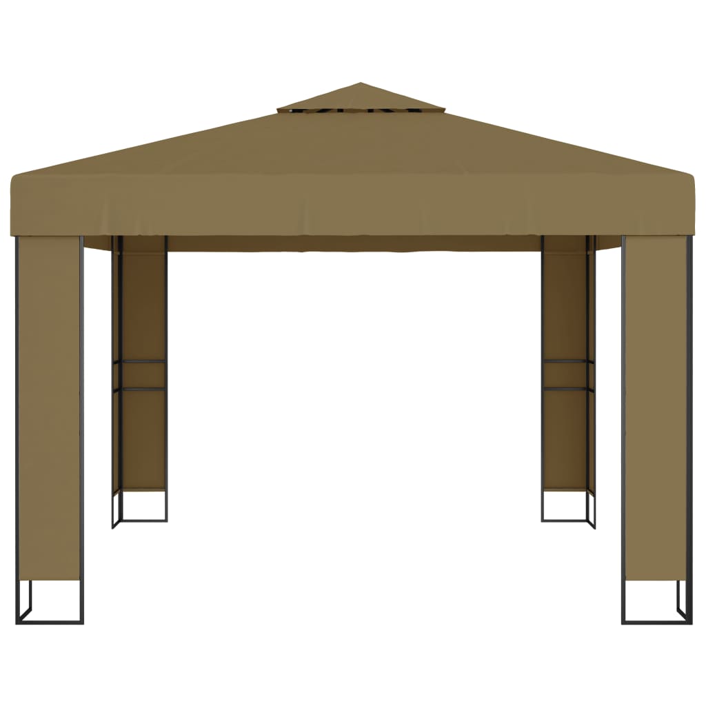 Gazebo con Tetto Doppio 3x3x2,7 m Grigio Talpa 180 g/m² | homemem39