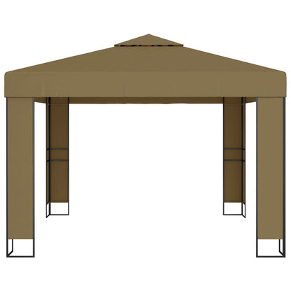 Gazebo con Tetto Doppio 3x3x2,7 m Grigio Talpa 180 g/m² | homemem39