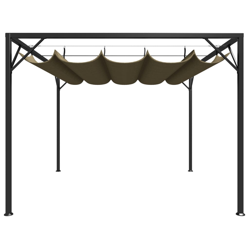 Gazebo da Giardino con Tetto Retrattile 3x3 m Talpa 180 g/m² - homemem39