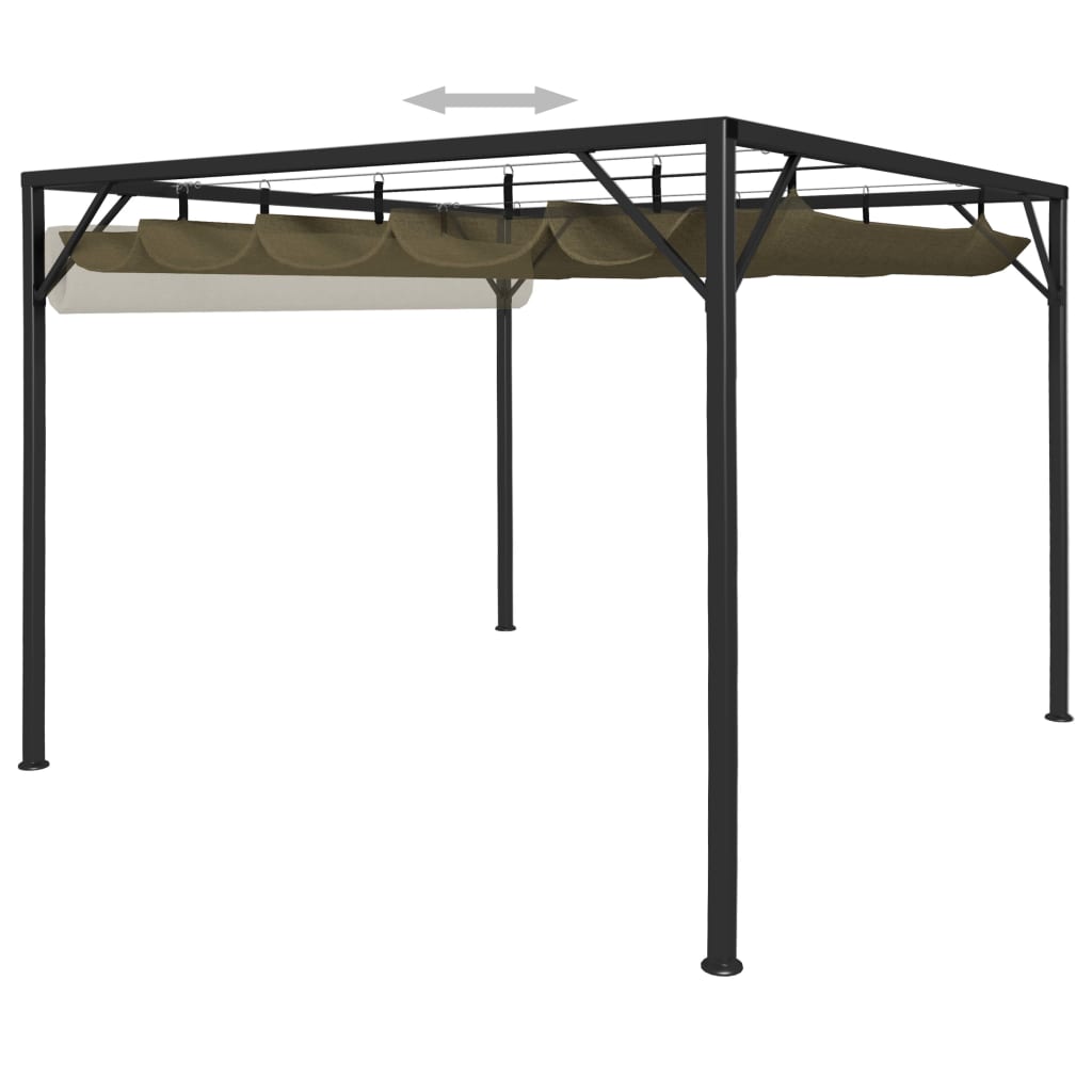 Gazebo da Giardino con Tetto Retrattile 3x3 m Talpa 180 g/m² - homemem39