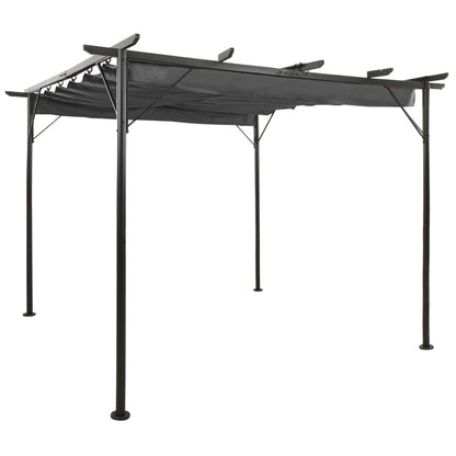 Pergola con Tetto Retrattile Antracite 3x3m in Acciaio 180 g/m² - homemem39