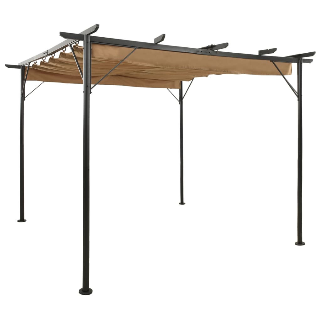 Pergola con Tetto Retrattile Talpa 3x3m in Acciaio 180 g/m² - homemem39