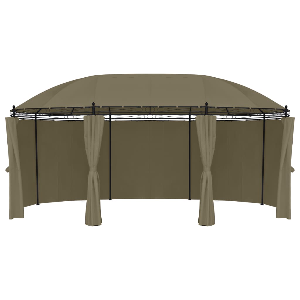 Gazebo con Tende 520x349x255 cm Grigio Talpa 180 g/m² - homemem39