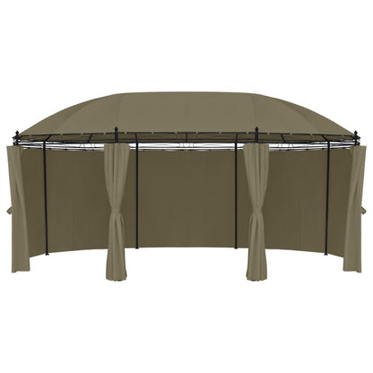 Gazebo con Tende 520x349x255 cm Grigio Talpa 180 g/m² - homemem39