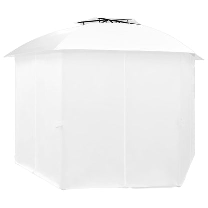 Gazebo da Giardino con Tende 360x312x265 cm Bianco 180 g/m² - homemem39