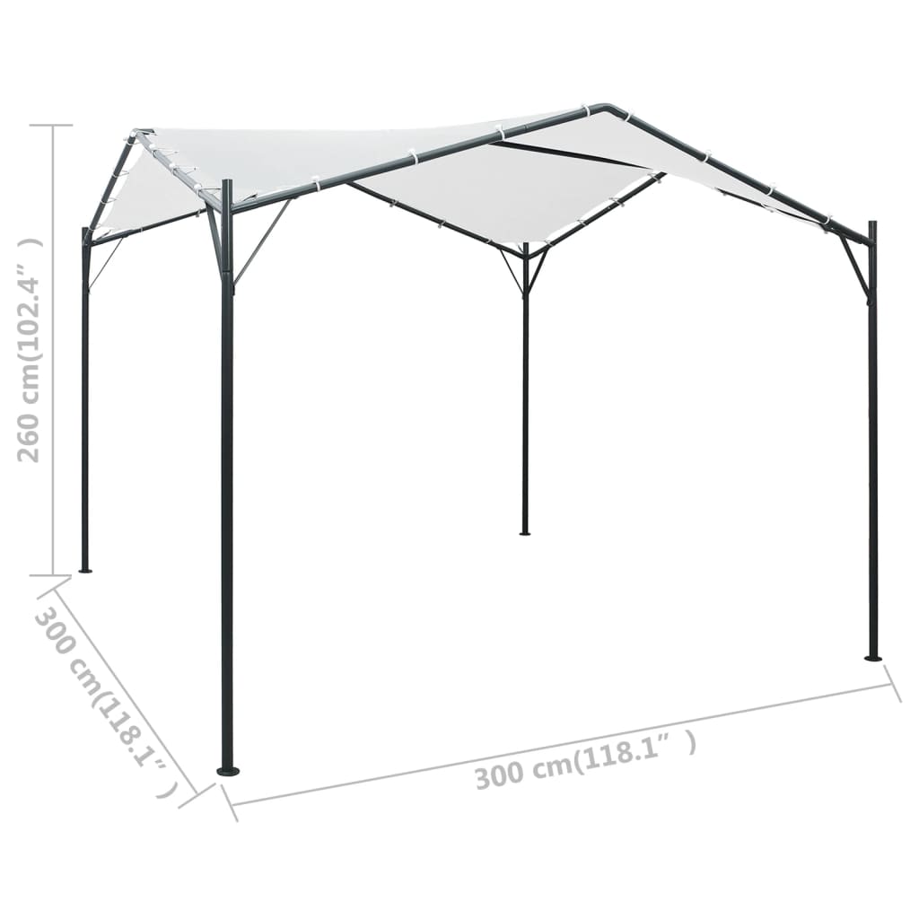 Gazebo da Giardino 3x3x2,6 m Bianco 180 g/m² | homemem39