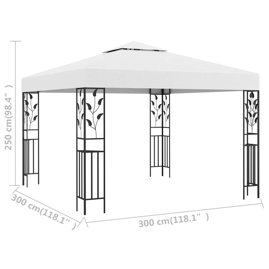 Gazebo 3x3 m Bianco 180 g/m² - homemem39