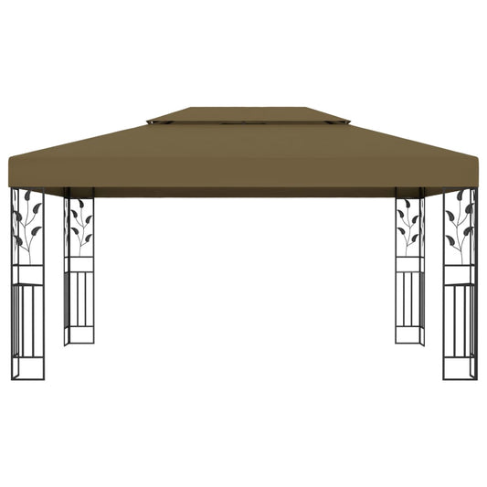 Gazebo con Tetto Doppio 3x4 m Grigio Talpa 180 g/m² | homemem39