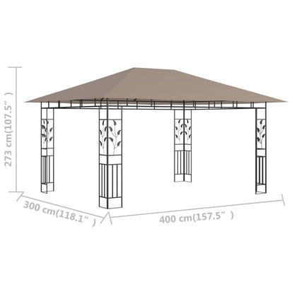 Gazebo con Zanzariera 4x3x2,73 m Talpa 180 g/m² - homemem39