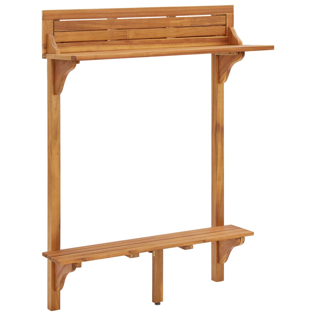 Tavolo da Bar da Balcone 90x37x122,5 cm in Massello di Acacia - homemem39