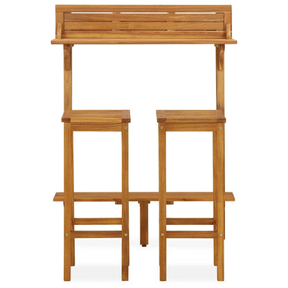 Set da Bar da Balcone 3 pz in Massello Acacia