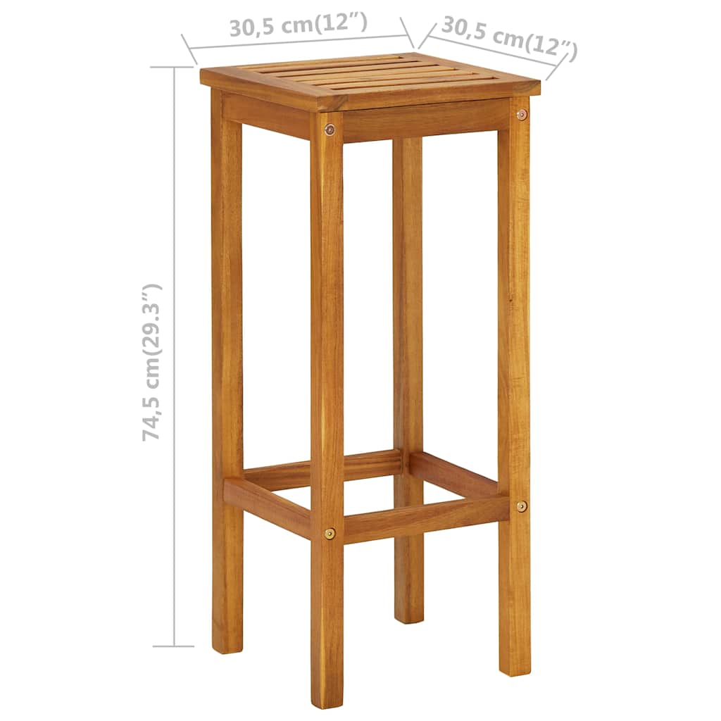 Set da Bar da Balcone 3 pz in Massello Acacia