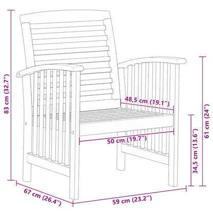Sedie da Giardino 2 pz in Legno Massello d'Acacia | homemem39