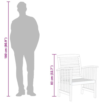 Sedie da Giardino 2 pz in Legno Massello d'Acacia - homemem39
