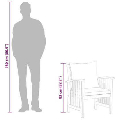 Sedie da Giardino con Cuscini 2 pz in Massello di Acacia - homemem39