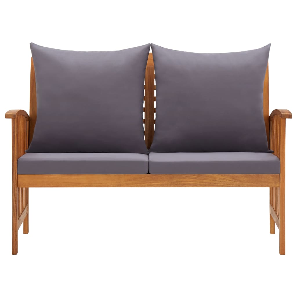 Panca da Giardino con Cuscini 119 cm in Massello Acacia - homemem39