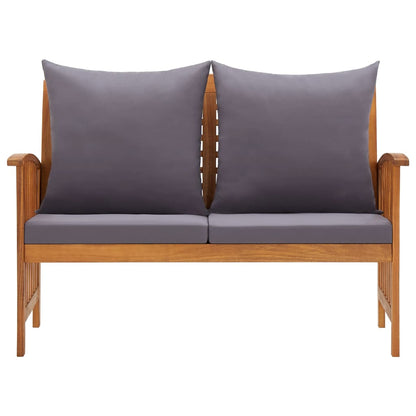 Panca da Giardino con Cuscini 119 cm in Massello Acacia - homemem39