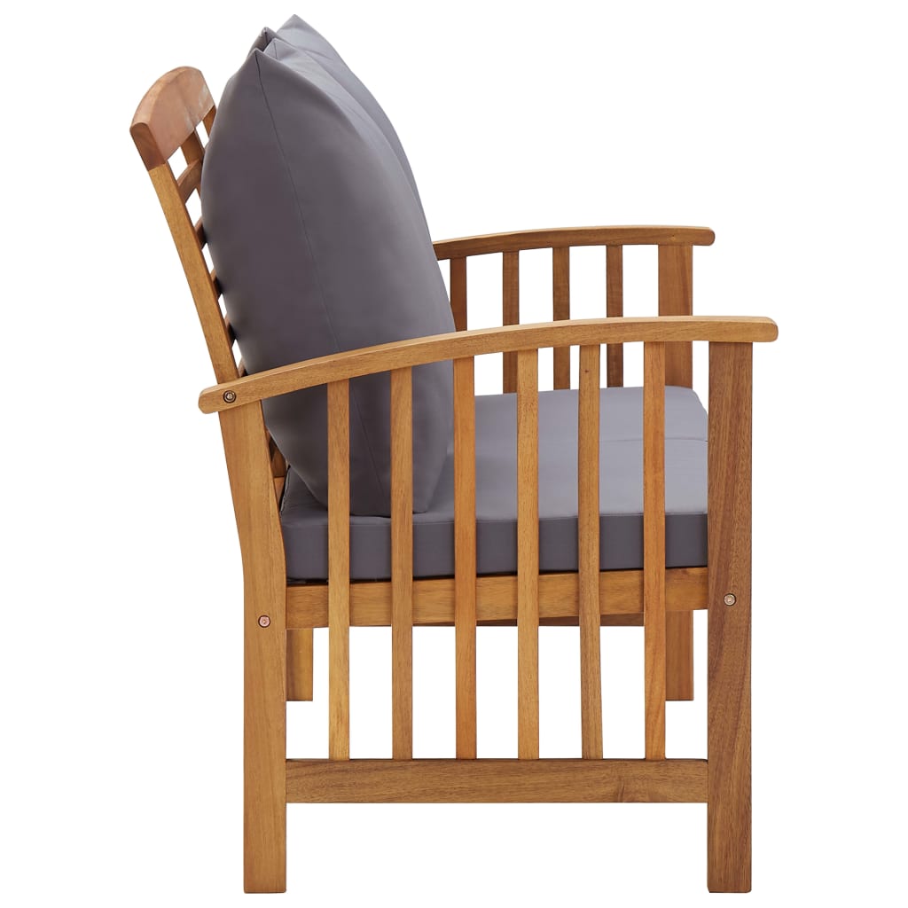 Panca da Giardino con Cuscini 119 cm in Massello Acacia - homemem39