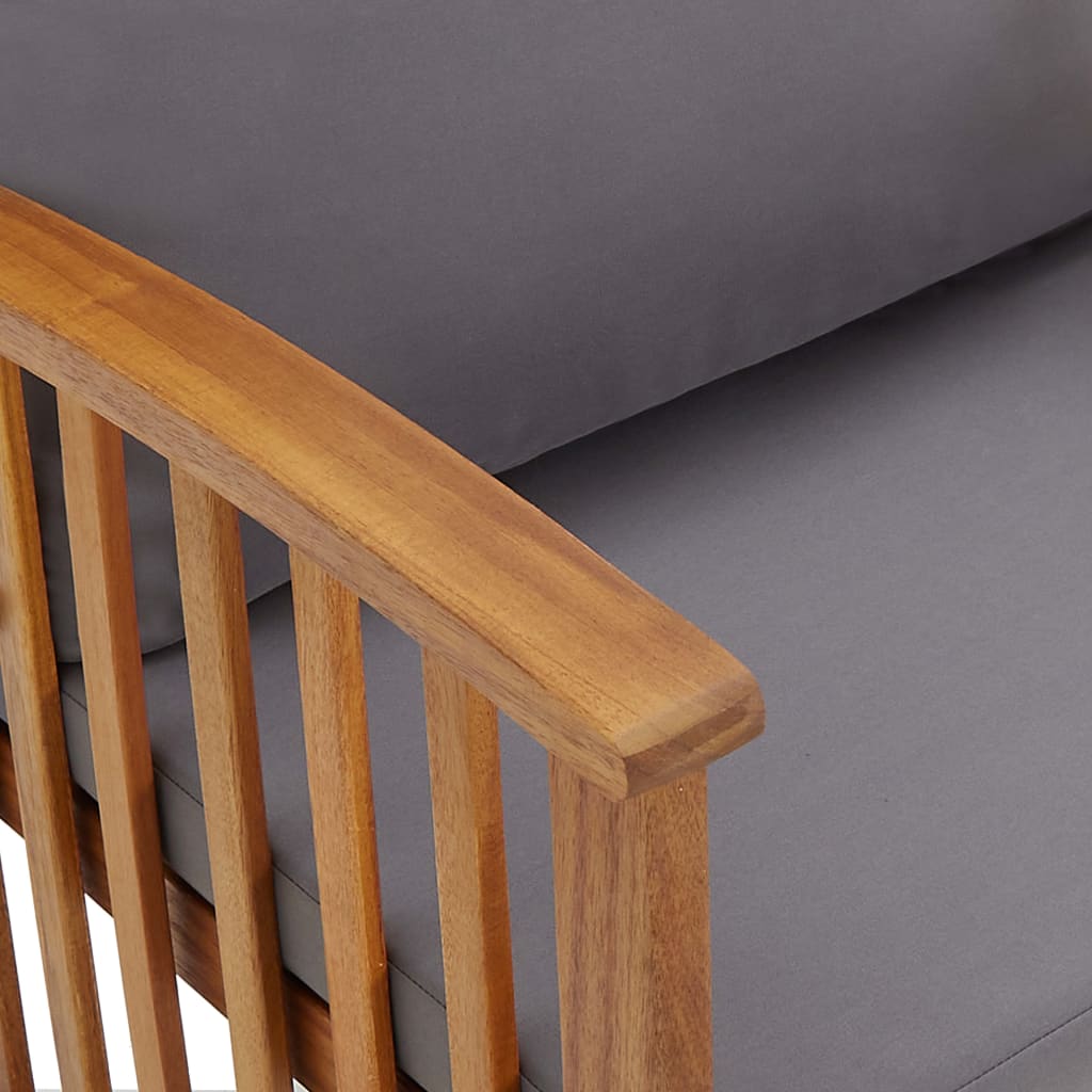 Panca da Giardino con Cuscini 119 cm in Massello Acacia - homemem39