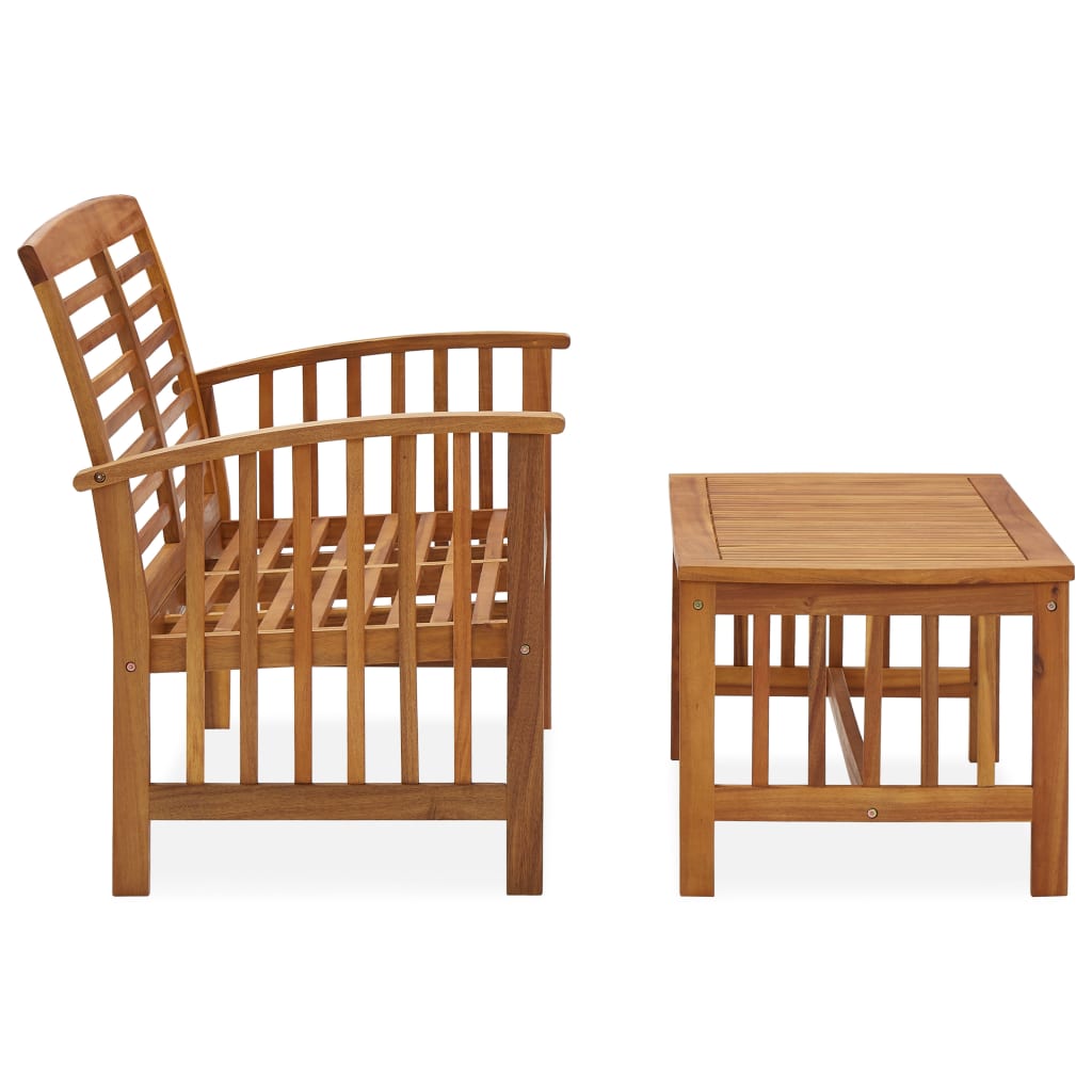 Set Divani da Giardino 2 pz in Legno Massello di Acacia - homemem39