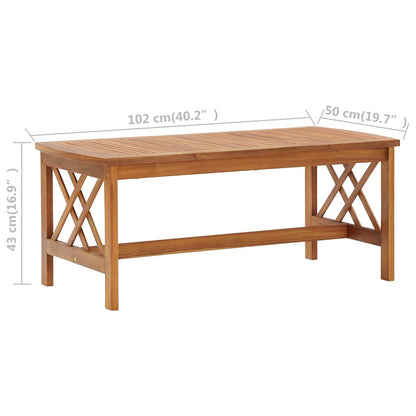 Tavolino da Salotto 102x50x43 cm in Legno Massello di Acacia | homemem39