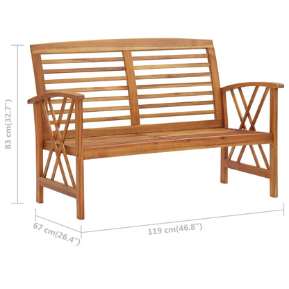 Panchina da Giardino 119 cm in Legno Massello d'Acacia - homemem39