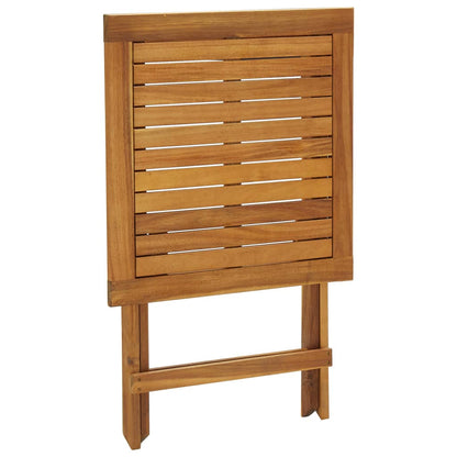 Set da Bistrot 3 pz Pieghevole con Cuscini Massello di Acacia - homemem39