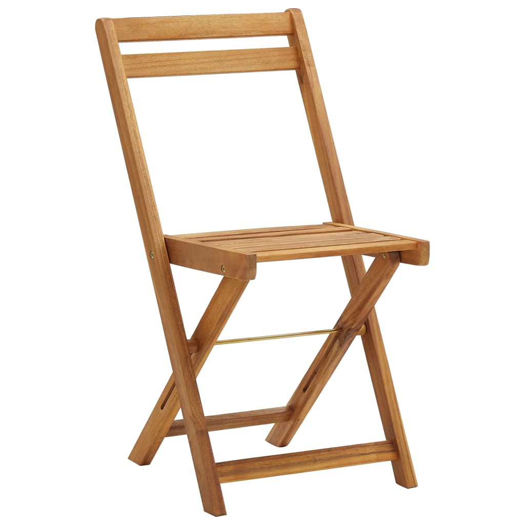 Set da Bistrot 3 pz Pieghevole con Cuscini Massello di Acacia - homemem39