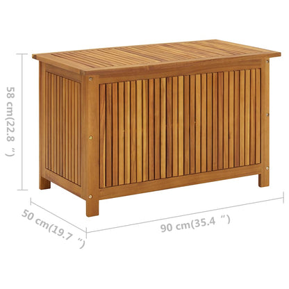 Contenitore da Giardino 90x50x58 cm in Legno Massello di Acacia