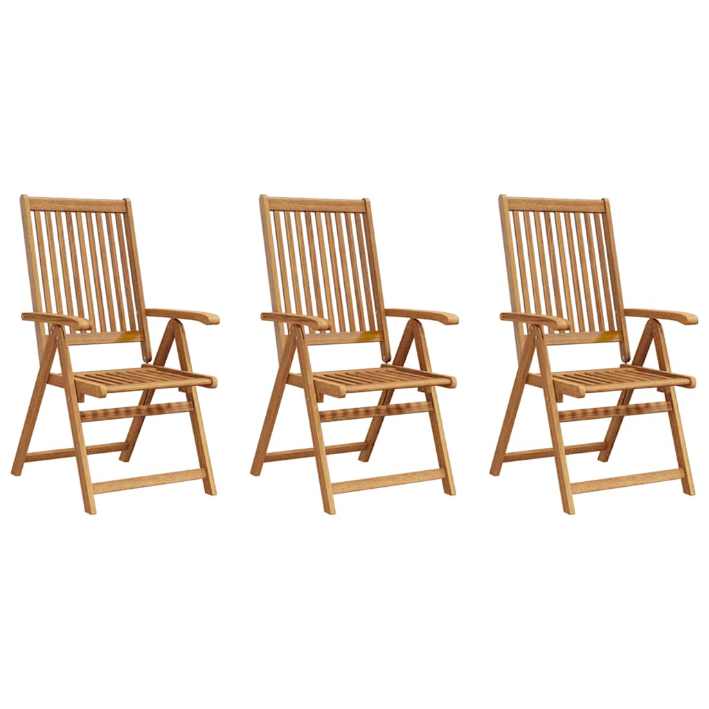 Sedie da Giardino Pieghevoli 3 pz in Legno Massello d'Acacia | homemem39
