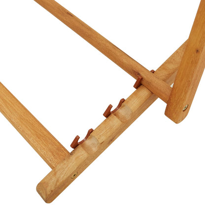 Sdraio Pieghevole in Massello di Eucalipto e Tessuto Crema - homemem39